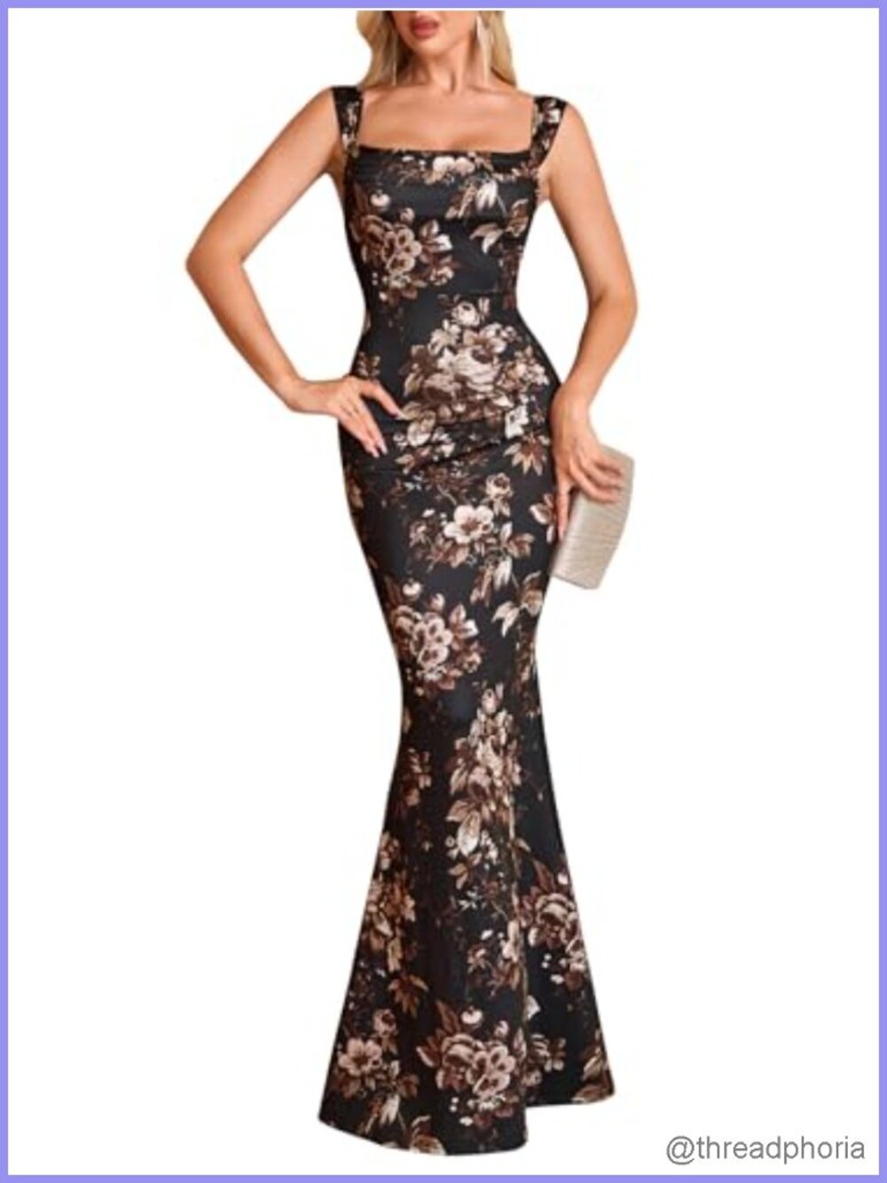 Women Floral Bodycon Maxi Dress Formal